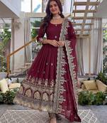  wedding wear embroidered anarkali set