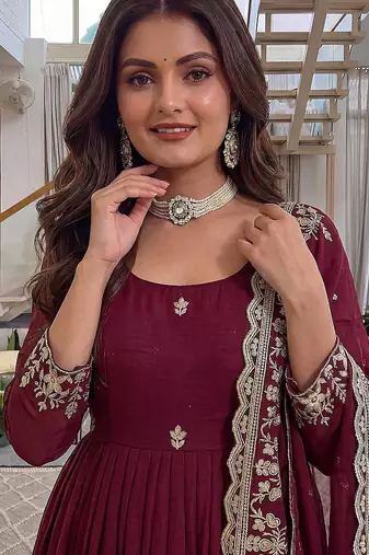 wedding wear embroidered anarkali set