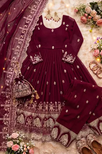 wedding wear embroidered anarkali set