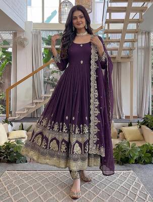 wedding wear embroidered anarkali set 1