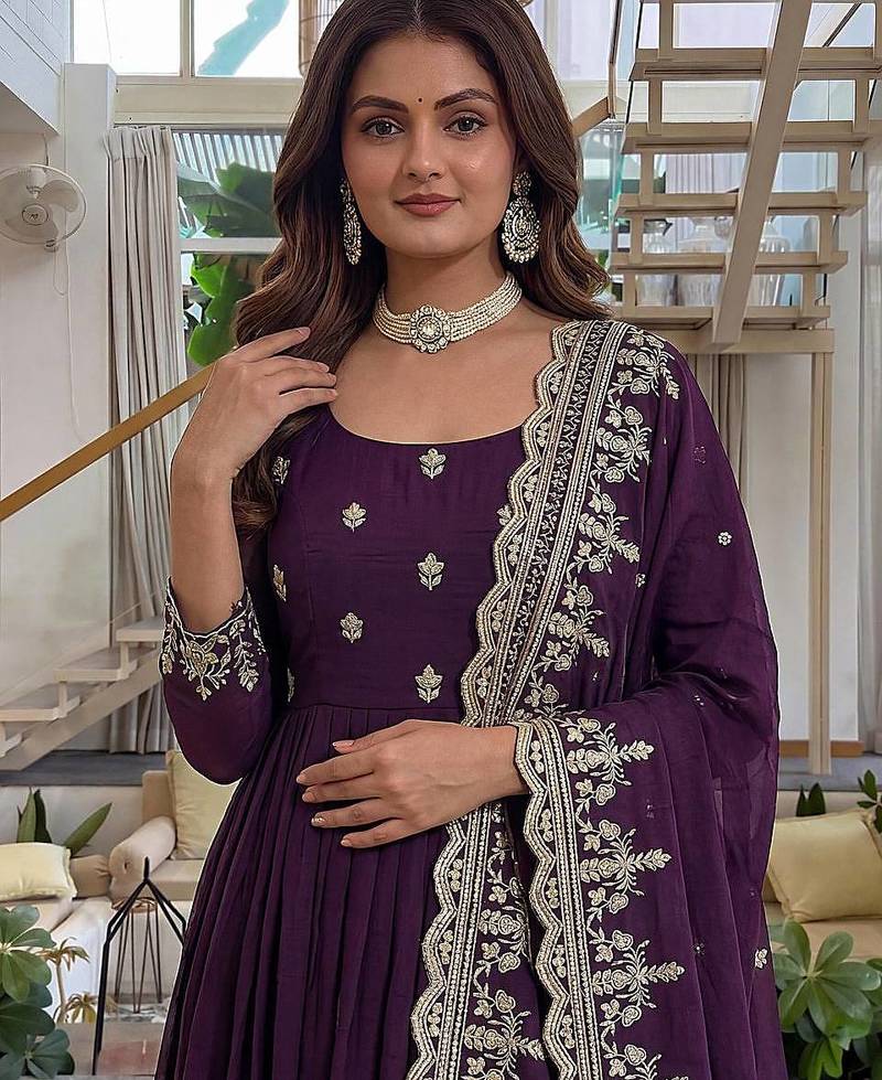  wedding wear embroidered anarkali set
