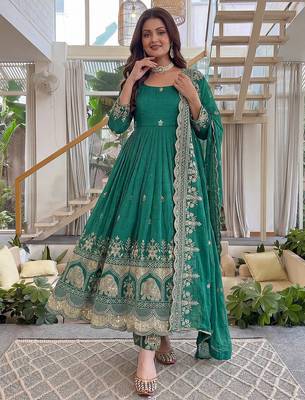 wedding wear embroidered anarkali set 1