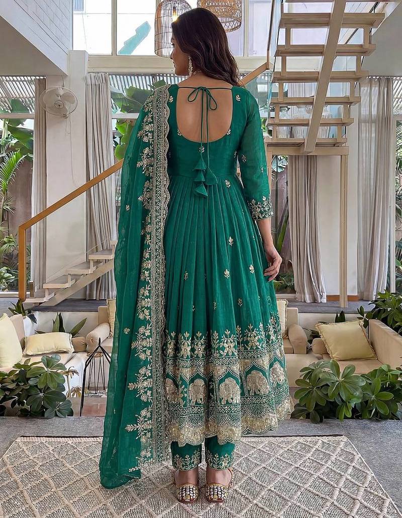  wedding wear embroidered anarkali set