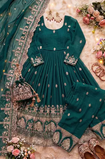 wedding wear embroidered anarkali set