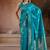 Aqua blue handloom weaving silk blend saree