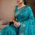 Aqua blue handloom weaving silk blend saree