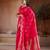 Pink blue handloom weaving silk blend saree