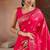 Pink blue handloom weaving silk blend saree