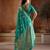 Teal green handloom weaving silk blend saree