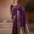 Purple handloom weaving silk blend saree