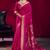 Rani pink weaving satin linen silk blend saree