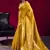 Mustard weaving satin linen silk blend saree