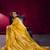 Mustard weaving satin linen silk blend saree