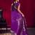 Purple weaving satin linen silk blend saree