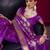Purple weaving satin linen silk blend saree