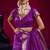 Purple weaving satin linen silk blend saree