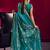 Teal weaving satin linen silk blend saree