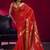 Red weaving satin linen silk blend saree