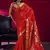 Red weaving satin linen silk blend saree