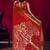 Red weaving satin linen silk blend saree