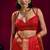 Red weaving satin linen silk blend saree
