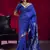 Royal blue weaving satin linen silk blend saree