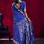 Royal blue weaving satin linen silk blend saree