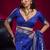 Royal blue weaving satin linen silk blend saree