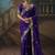 Purple fancy fabric saree with embroidered work