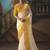Cream fancy fabric saree with embroidered work