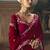 Maroon fancy fabric saree with embroidered work