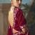 Maroon fancy fabric saree with embroidered work
