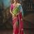 Multicolor fancy fabric saree with embroidered work