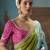 Multicolor fancy fabric saree with embroidered work