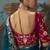 Teal blue fancy fabric saree with embroidered work