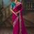 Rani pink fancy fabric saree with embroidered work