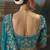 Aqua blue fancy fabric saree with embroidered work