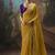 Mustard fancy fabric saree with embroidered work