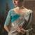 Grey fancy fabric saree with embroidered work