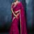 Rani pink fancy fabric embroidered saree with stiched blouse
