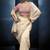 Cream fancy fabric embroidered saree with stiched blouse