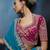 Aqua blue fancy fabric embroidered saree with stiched blouse
