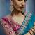 Aqua blue fancy fabric embroidered saree with stiched blouse