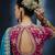 Aqua blue fancy fabric embroidered saree with stiched blouse