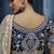 Light grey fancy fabric embroidered saree with stiched blouse