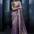 Lavender fancy fabric embroidered saree with stiched blouse