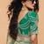 Sea green faux organza satin saree with embroidery