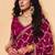 Rani pink faux organza satin saree with embroidery
