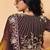 Golden brown faux organza satin saree with embroidery