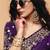 Purple faux organza satin saree with embroidery